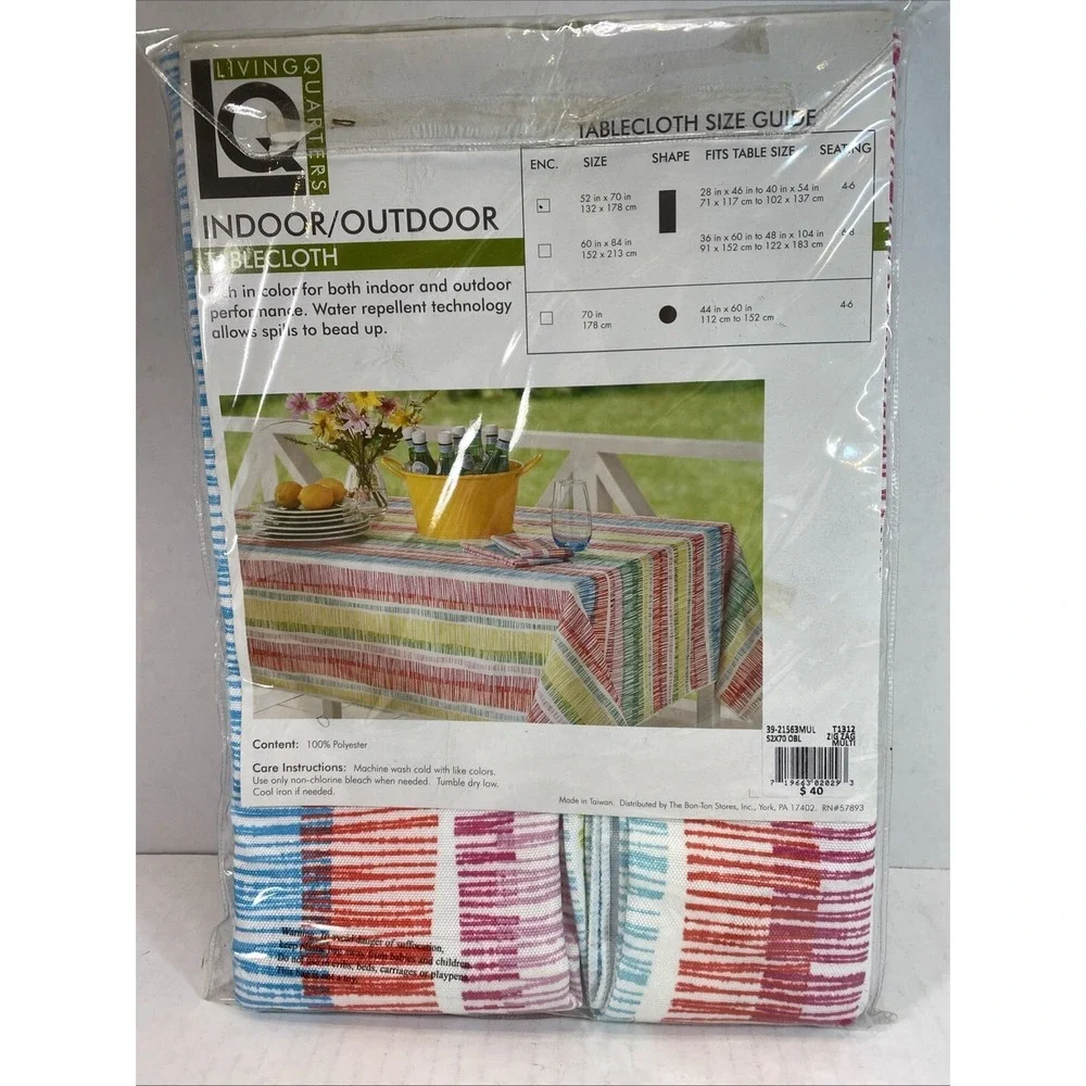 Living Quarters Polyester Tablecloth Oblong 52x70